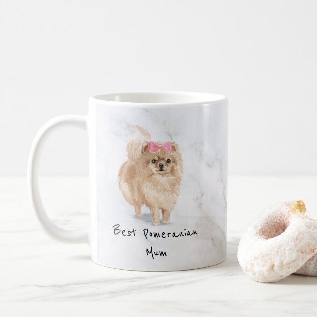 Pomeranian Personalized dog Mug (With Donut)