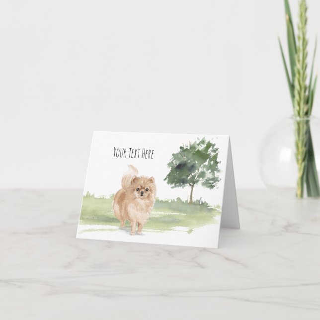 Pomeranian Personalized Greeting Card (Front)