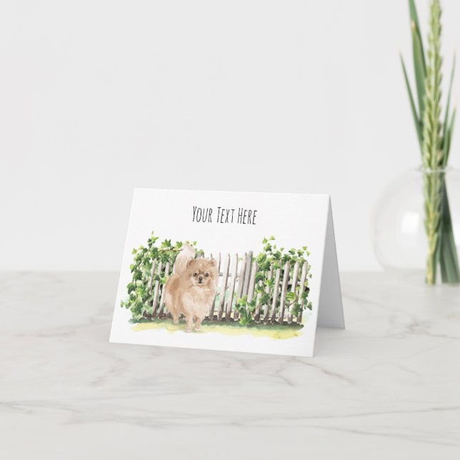 Pomeranian Personalized Greeting Card (Front)