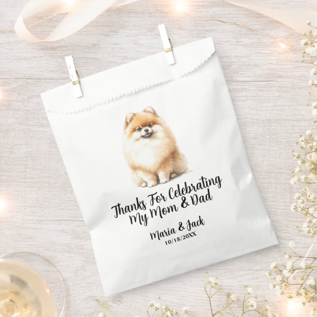 Pomeranian Pet Wedding Full Colour  Favour Bags (Clipped)
