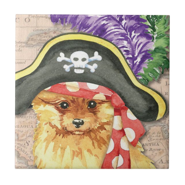 Pomeranian Pirate Tile (Front)