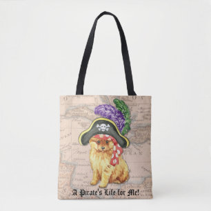 Pomeranian Pirate Tote Bag