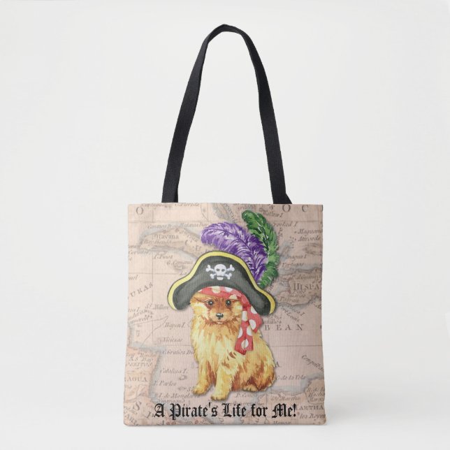 Pomeranian Pirate Tote Bag (Front)