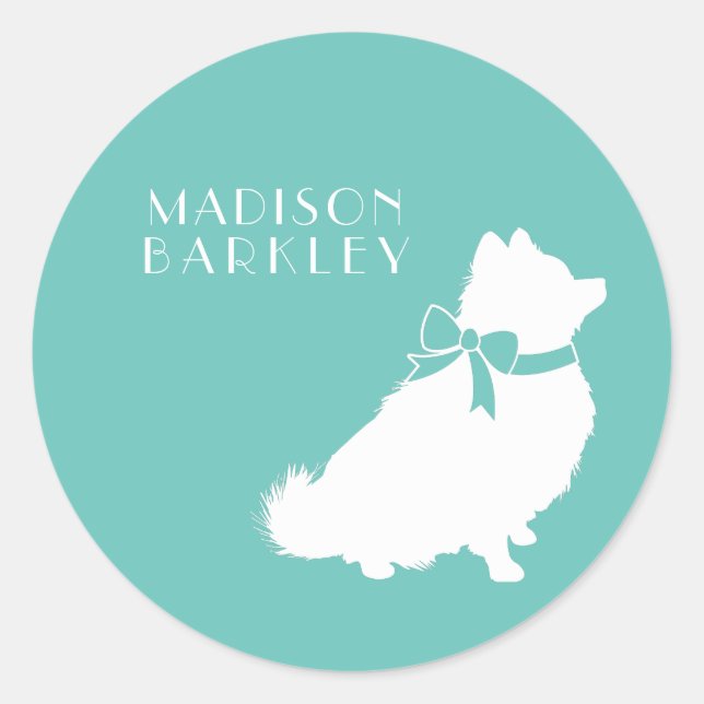 Pomeranian Pom Dog Puppy Classic Round Sticker (Front)