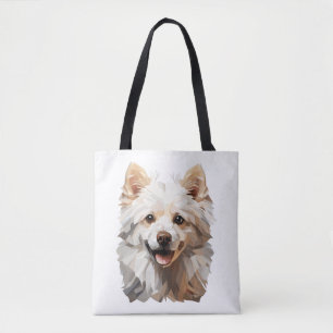 Pomeranian Pomeranian white in polygon style Class Tote Bag
