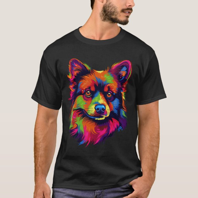 Pomeranian Pop Art Bliss: Vibrant Canine Elegance  T-Shirt (Front)