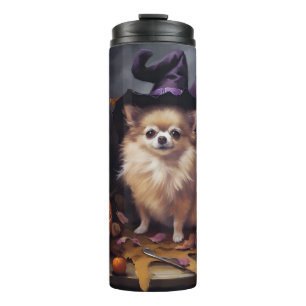 Pomeranian Pumpkins Halloween Scary  Thermal Tumbler