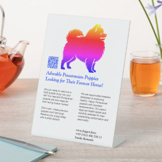 Pomeranian Puppies  Pedestal Sign