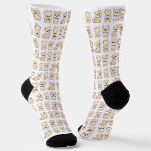 Pomeranian Puppy Pattern Socks