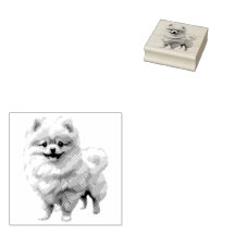 Pomeranian Puppy Rubber Stamp