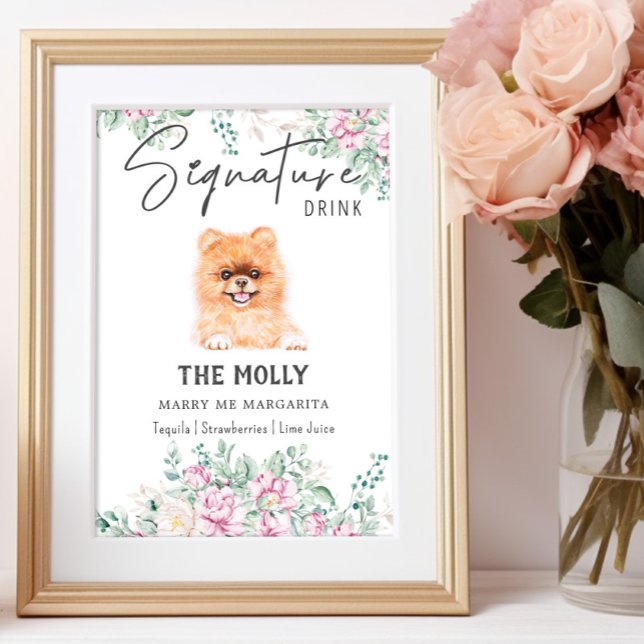 Pomeranian Puppy Wedding Signature Drink Sign (Creator Uploaded)