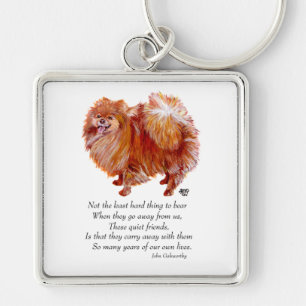 Pomeranian Rainbow Bridge Key Ring