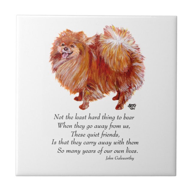 Pomeranian Rainbow Bridge Tile (Front)