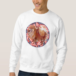 Pomeranian Red White & Blue Sweatshirt