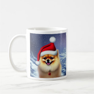 Pomeranian, Santa, Christmas Coffee Mug