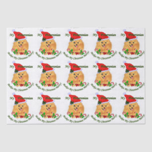 Pomeranian Santa Christmas Tissue Paper