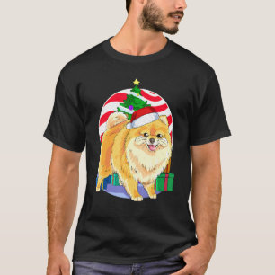 Pomeranian Santa Christmas Tree Decor T-Shirt