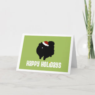 Pomeranian Santa Hat Holiday Card