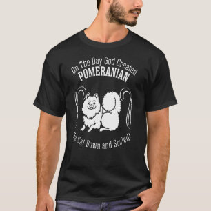 Pomeranian Sat Down Smiled Mens Tshir T-Shirt