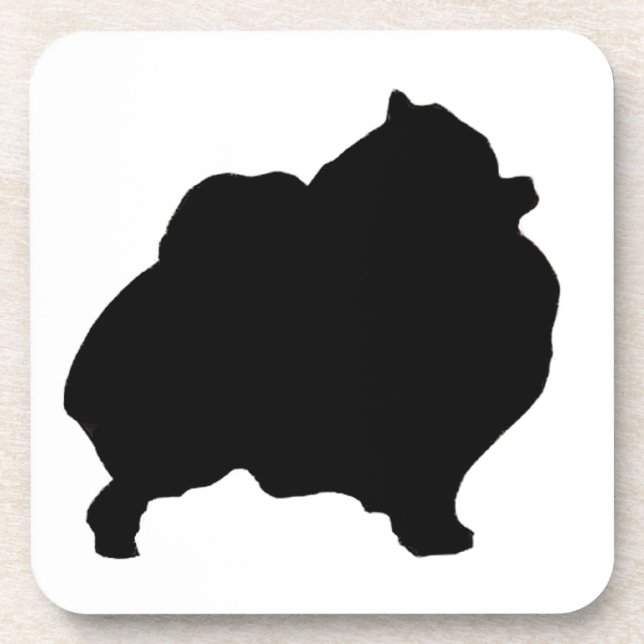 Pomeranian silhouette coaster (Front)