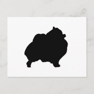pomeranian silhouette postcard
