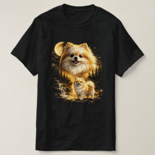Pomeranian Smiling at the Moon T-Shirt
