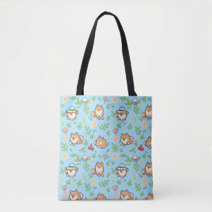 Pomeranian Spring Pastel Tote Bag for Cute Dog Mum