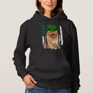 Pomeranian St Patricks Day Irish American Flag Sha Hoodie