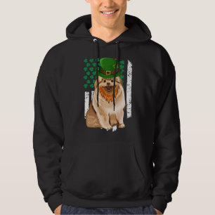 Pomeranian St Patricks Day Irish American Flag Sha Hoodie