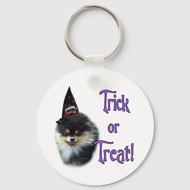Pomeranian Trick Key Ring (Front)