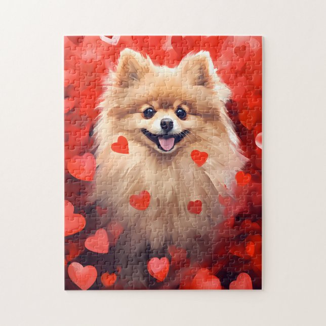 Pomeranian Valentines day Jigsaw Puzzle (Vertical)