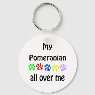 Pomeranian Walks Design Key Ring