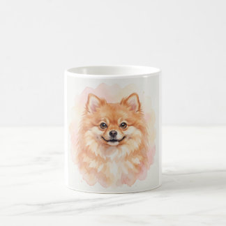 Pomeranian Watercolour Portrait Coffee Mug