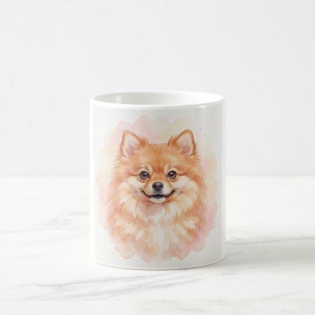 Pomeranian Watercolour Portrait Coffee Mug (Center)
