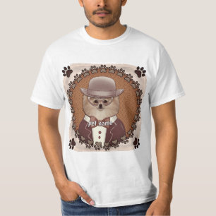 Pomeranian wearing glasses t-shirt