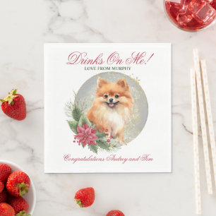 Pomeranian Wedding Napkins With Dogs Photo