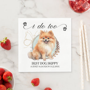 Pomeranian Wedding Napkins With Dogs Photo