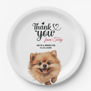 Pomeranian Wedding Thank You Paper Plate