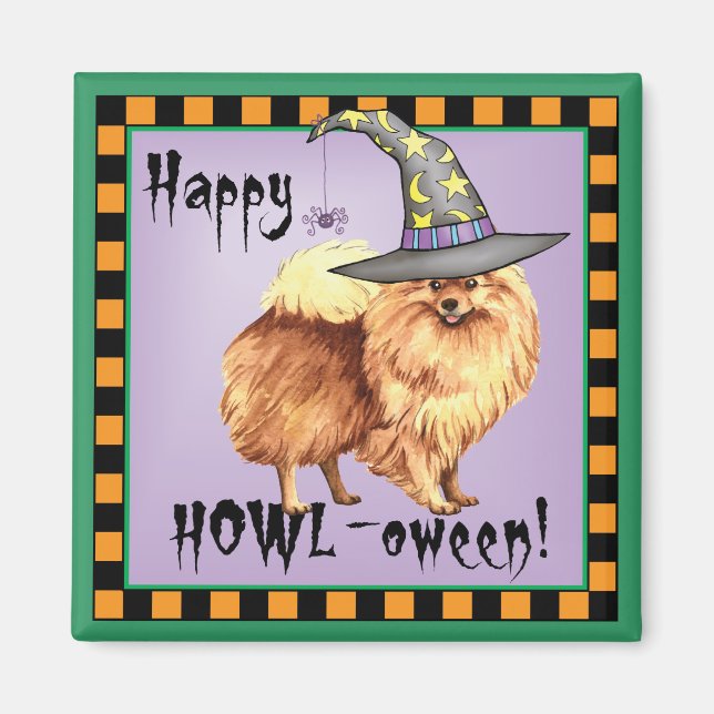 Pomeranian Witch Magnet (Front)