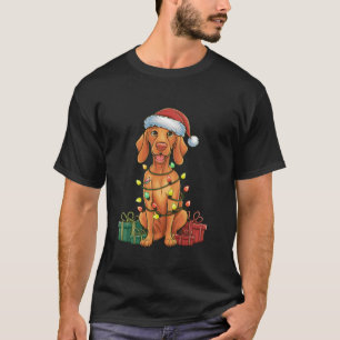 Pomeranian Xmas Lighting Santa Hat Pomeranian Dog T-Shirt