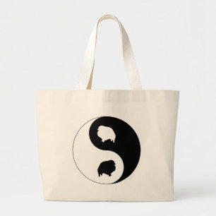 Pomeranian Yin Yang Large Tote Bag
