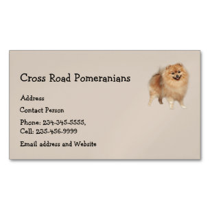 Pomeranians Dog Pet Animal Magnetic Business Card