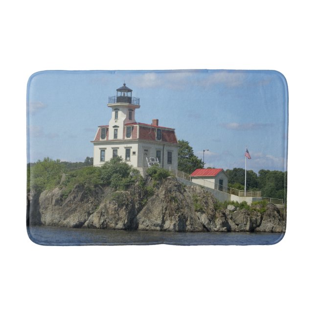 Pomham Rocks Lighthouse, Rhode Island Bath Mat (Front)