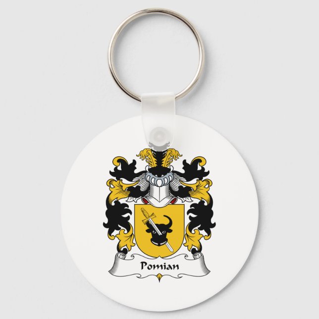 Pomian Family Crest Key Ring (Front)