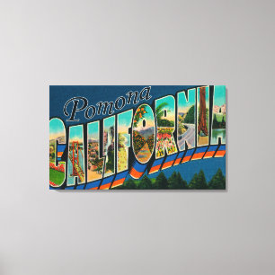 Pomona, California - Large Letter Scenes Canvas Print