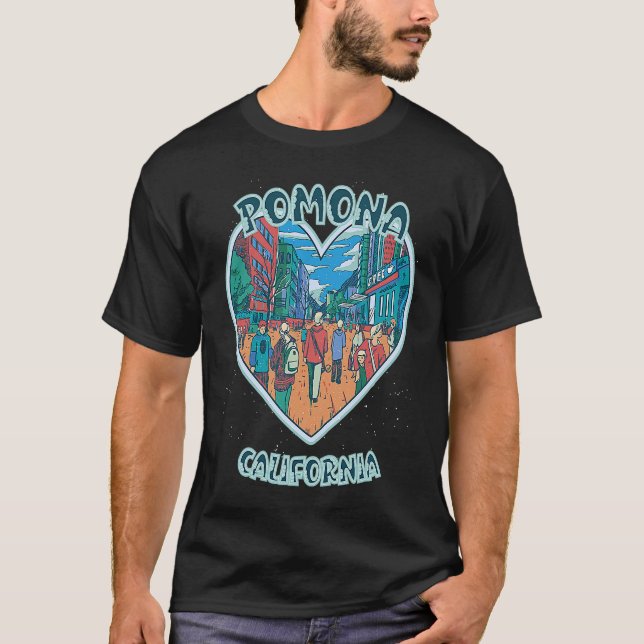Pomona In California Travel Souvenir Heart T-Shirt (Front)
