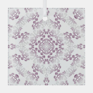 Pompadour Purple Flourish Glass Ornament