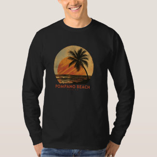 Pompano Beach Florida FL Sunset Palm Trees Family  T-Shirt