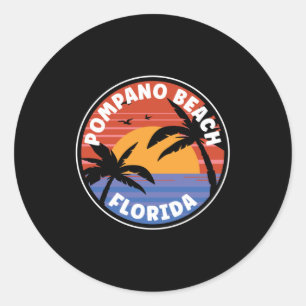 Pompano Beach - Florida Sunrise Classic Round Sticker