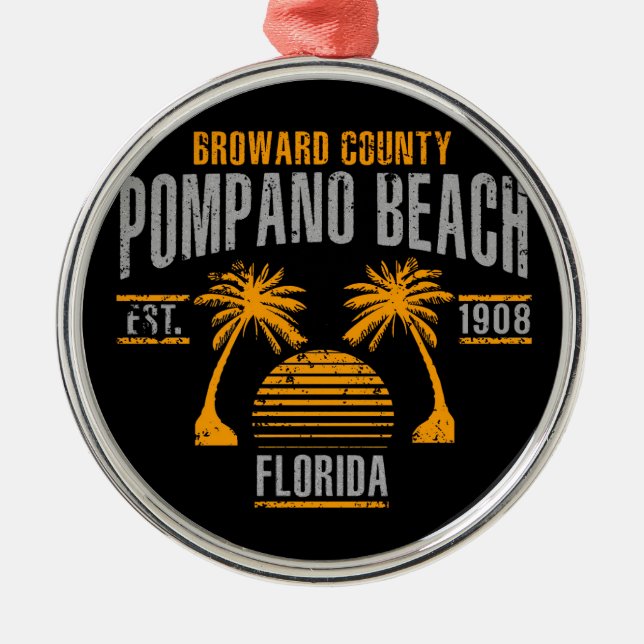 Pompano Beach Metal Tree Decoration (Front)